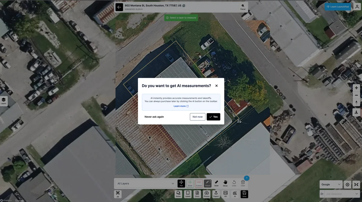 Property measurement and imagery options