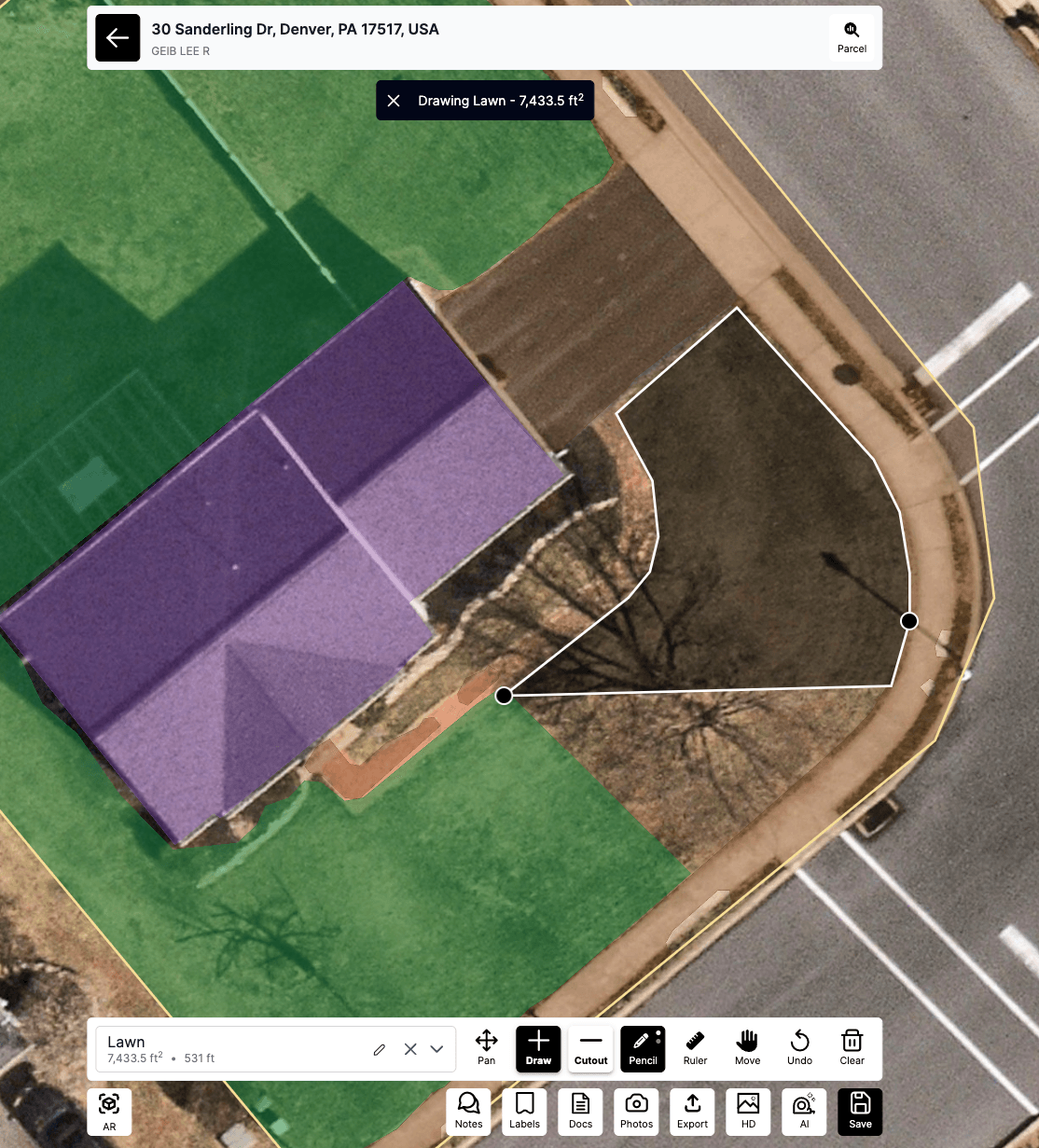 Example showing good point placement technique