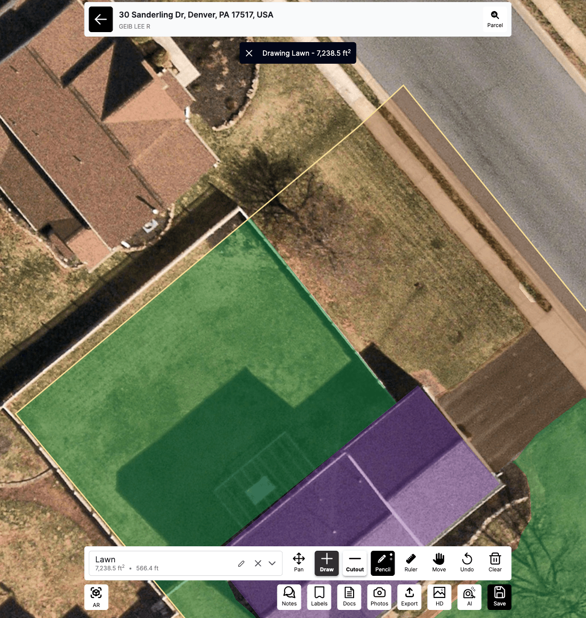 Draw tool selected in toolbar