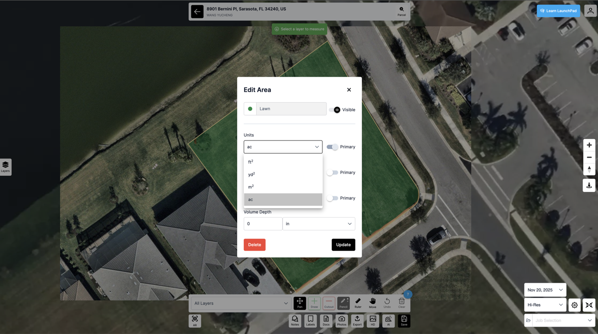 Update measurement unit