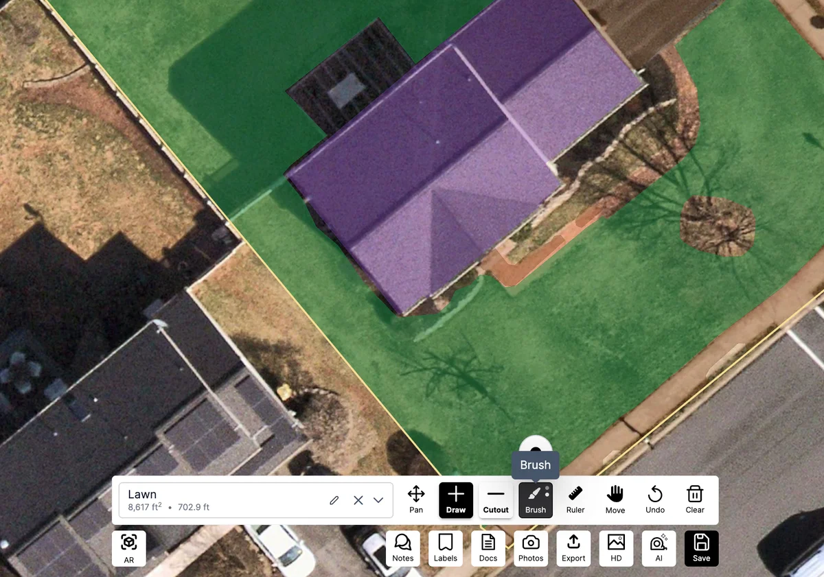 Brush mode activated with tooltip
