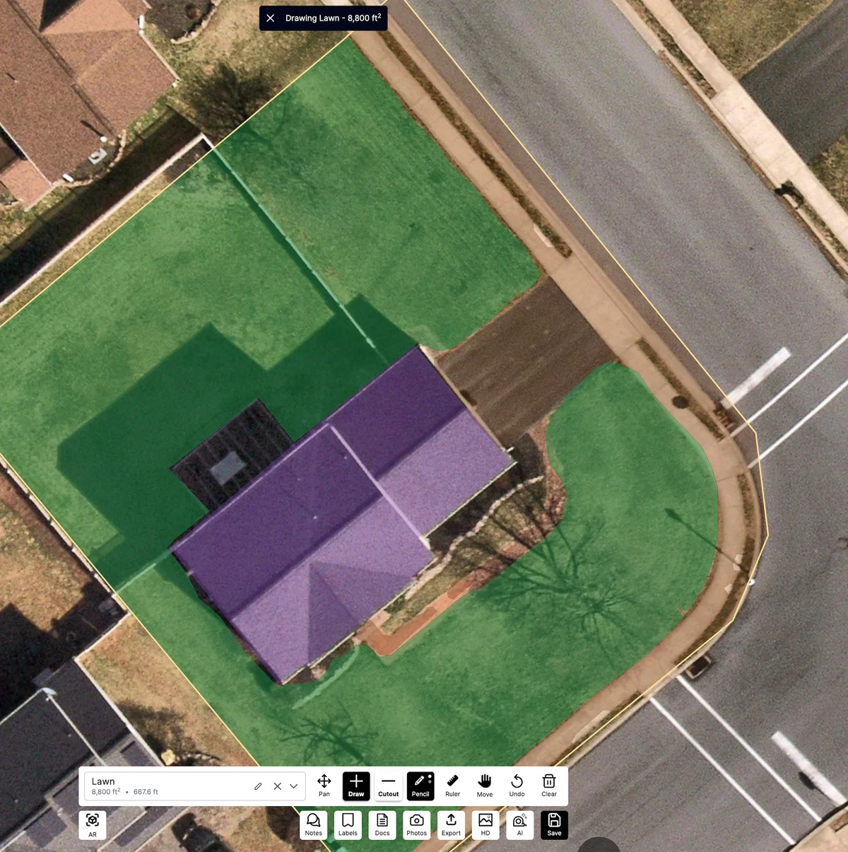 Completed pencil addition showing updated calculation