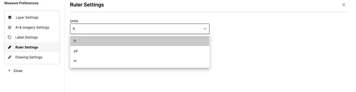Ruler Settings panel